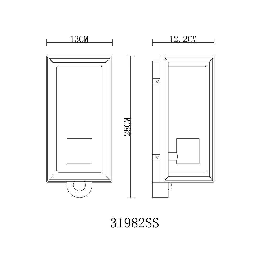 Outdoor wall lamp Logana Black with sensor Globo 9007371468812