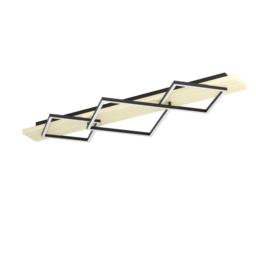 Ceiling lamp Boyal black with wood