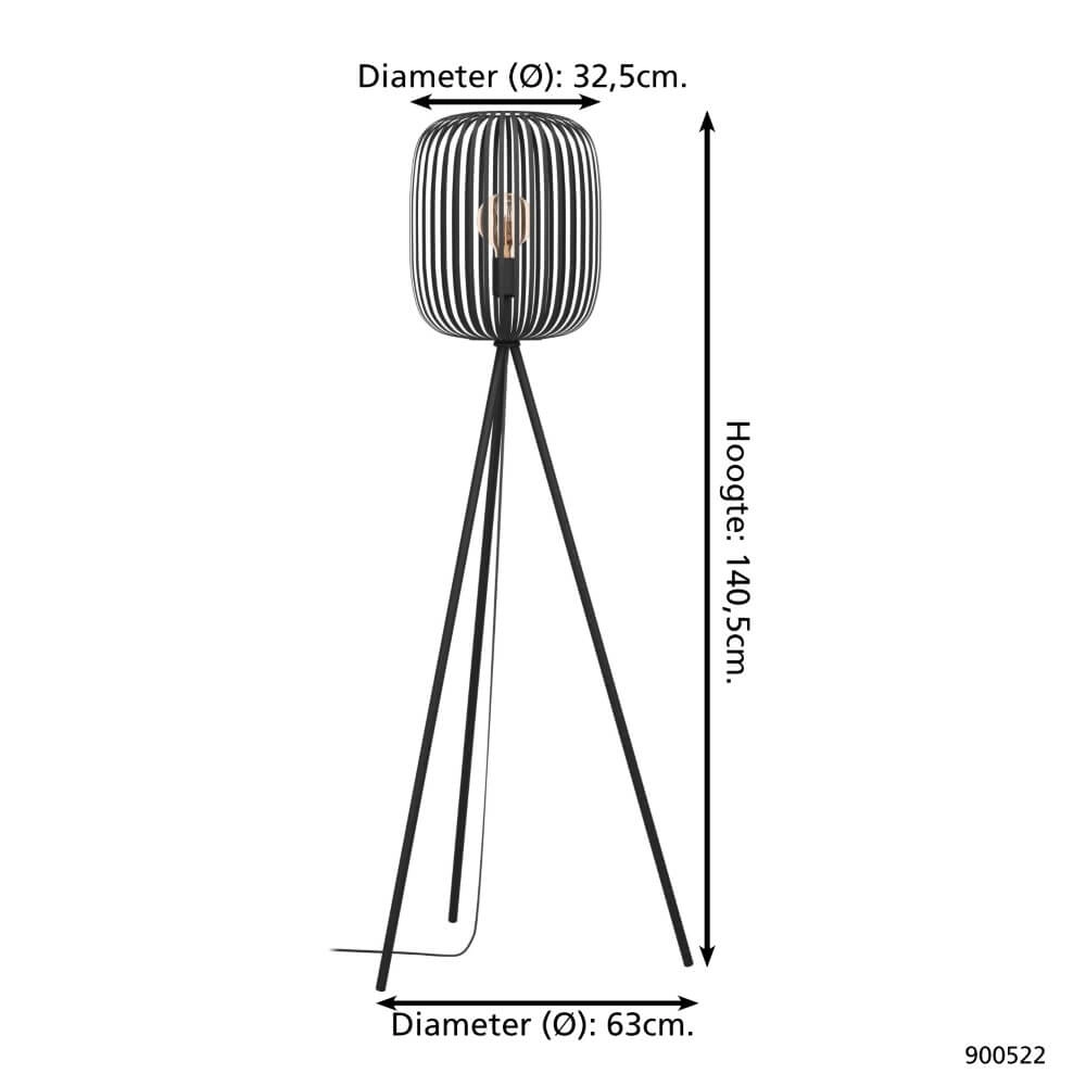 Black floor lamp Romazzina Ø 32.5cm Eglo 9008606244508