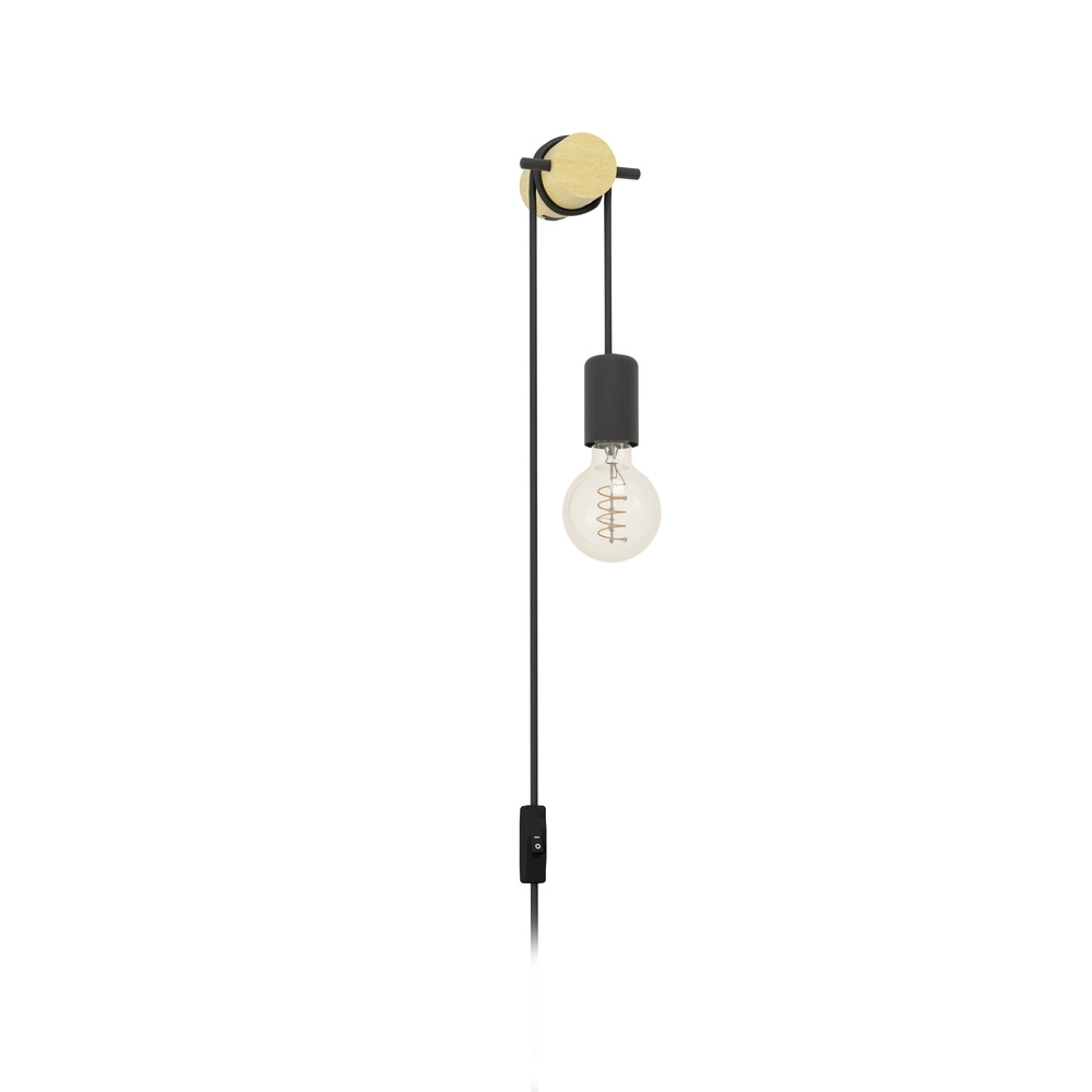 Wall lamp Buddon Wood look with switch