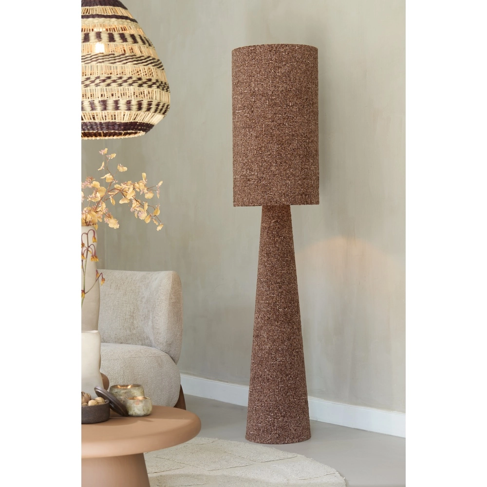 Floor lamp Micky Ø 38cm - bouclé - burgundy Light & Living 8717807834203
