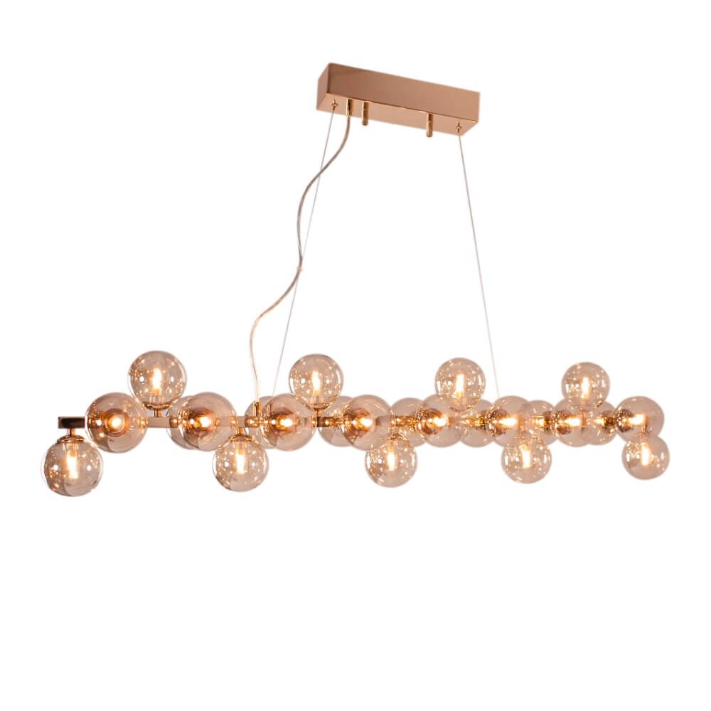 Hanging lamp Splendor amber glass 124cm
