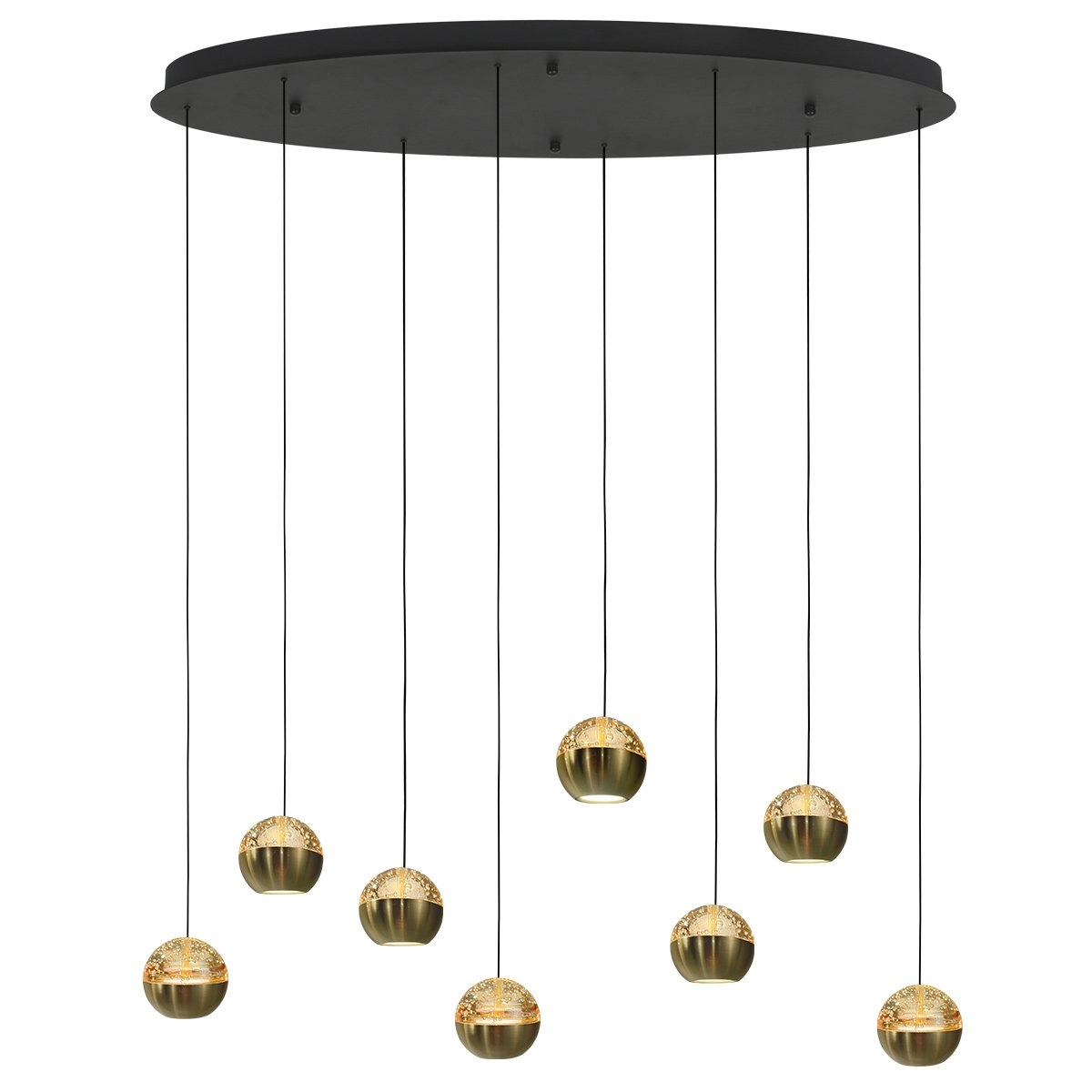 Oval pendant lamp Belluno 8-light LED - brass Steinhauer 8712746183993