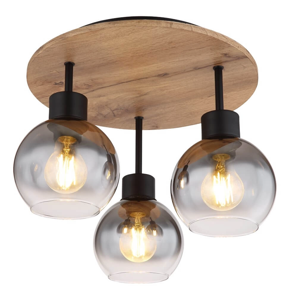 Country ceiling lamp Moitas 3-light round