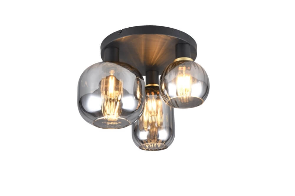 Trendy ceiling lamp Diva with smoke glass Trio 4017807614602