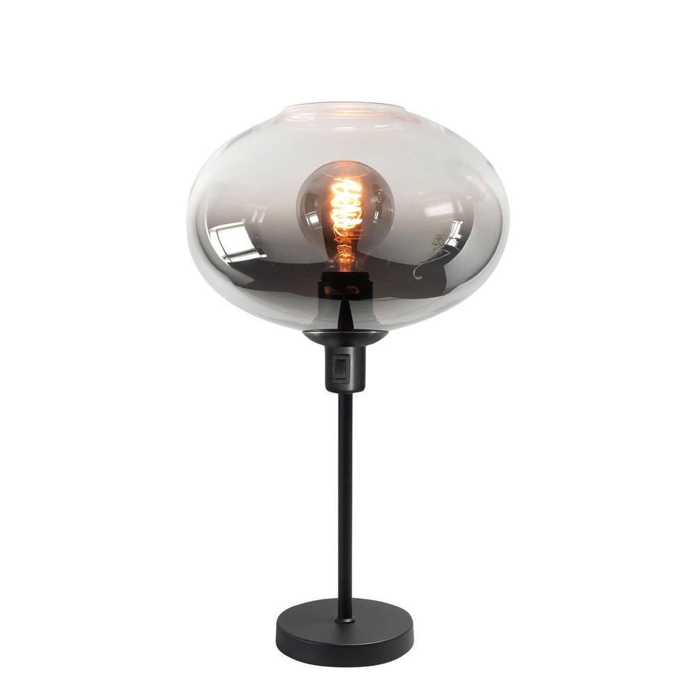 Table lamp Bellini black with smoke glass Ø 26cm