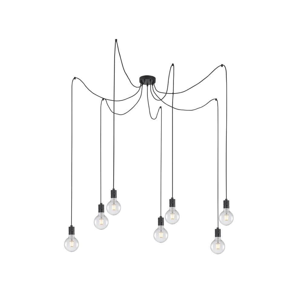 7-light pendant lamp Spin black