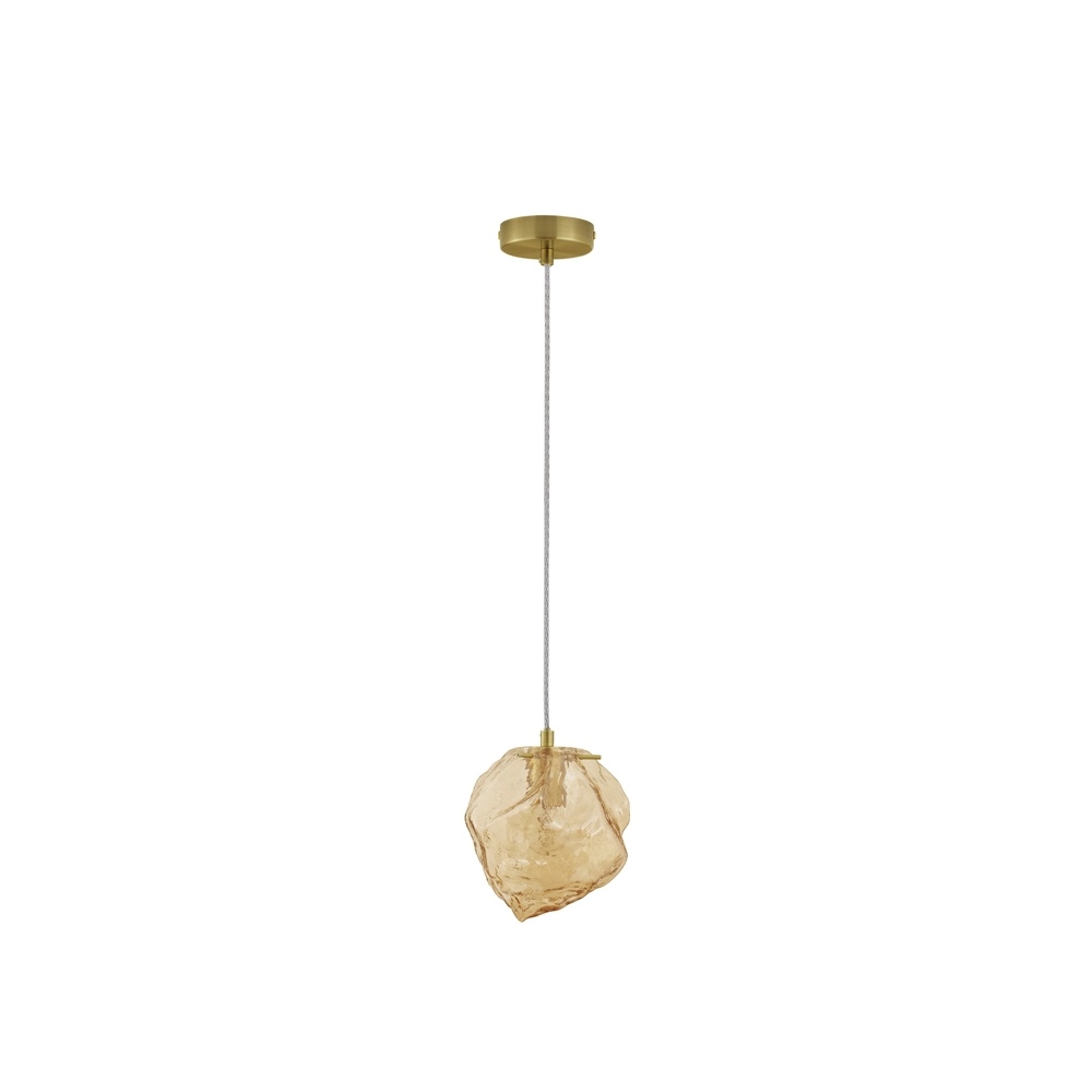 Pendant lamp Odelle Gold with amber glass Lyora 5212017434388
