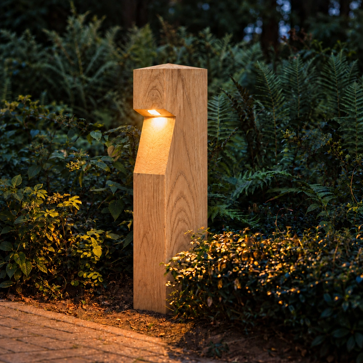 Wooden path lighting Eye 150 Oak - 15x15x90 - PH04 - 2700K