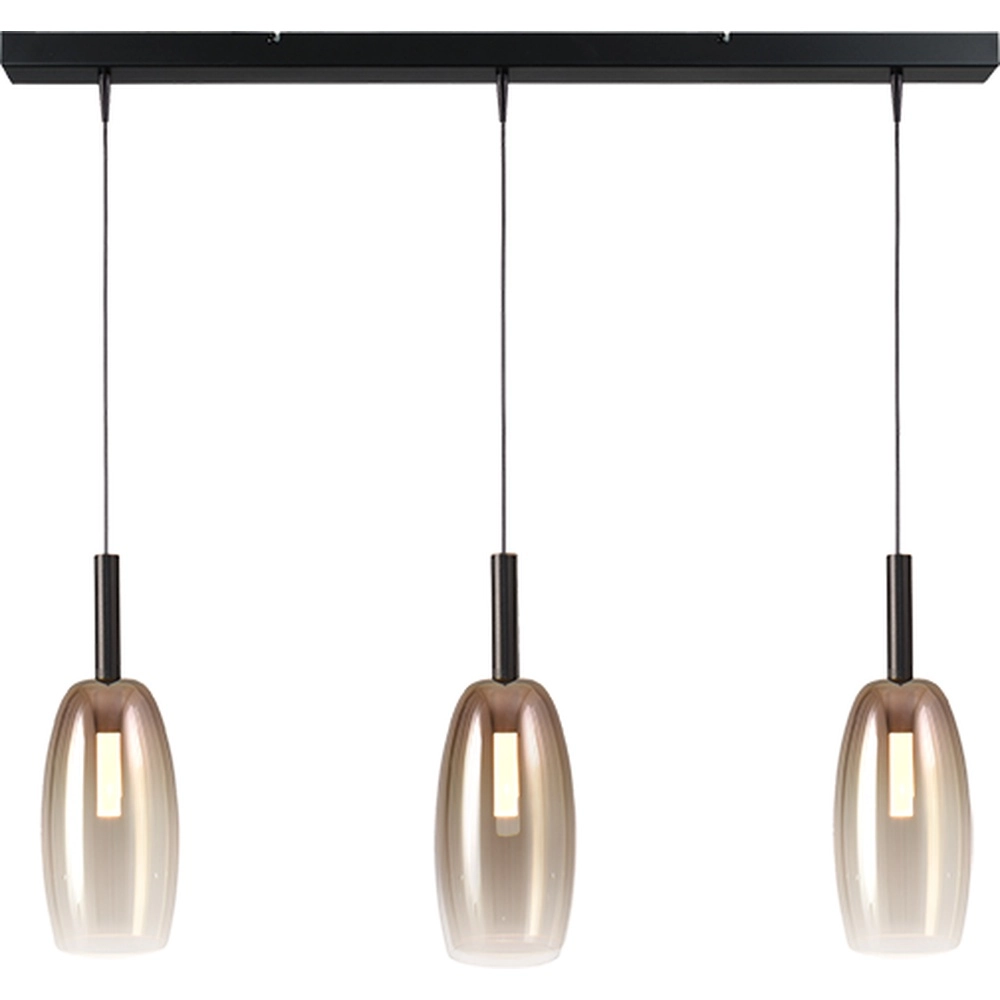 3L pendant lamp Ø 11.5cm Lido Olive with gold-fading glass