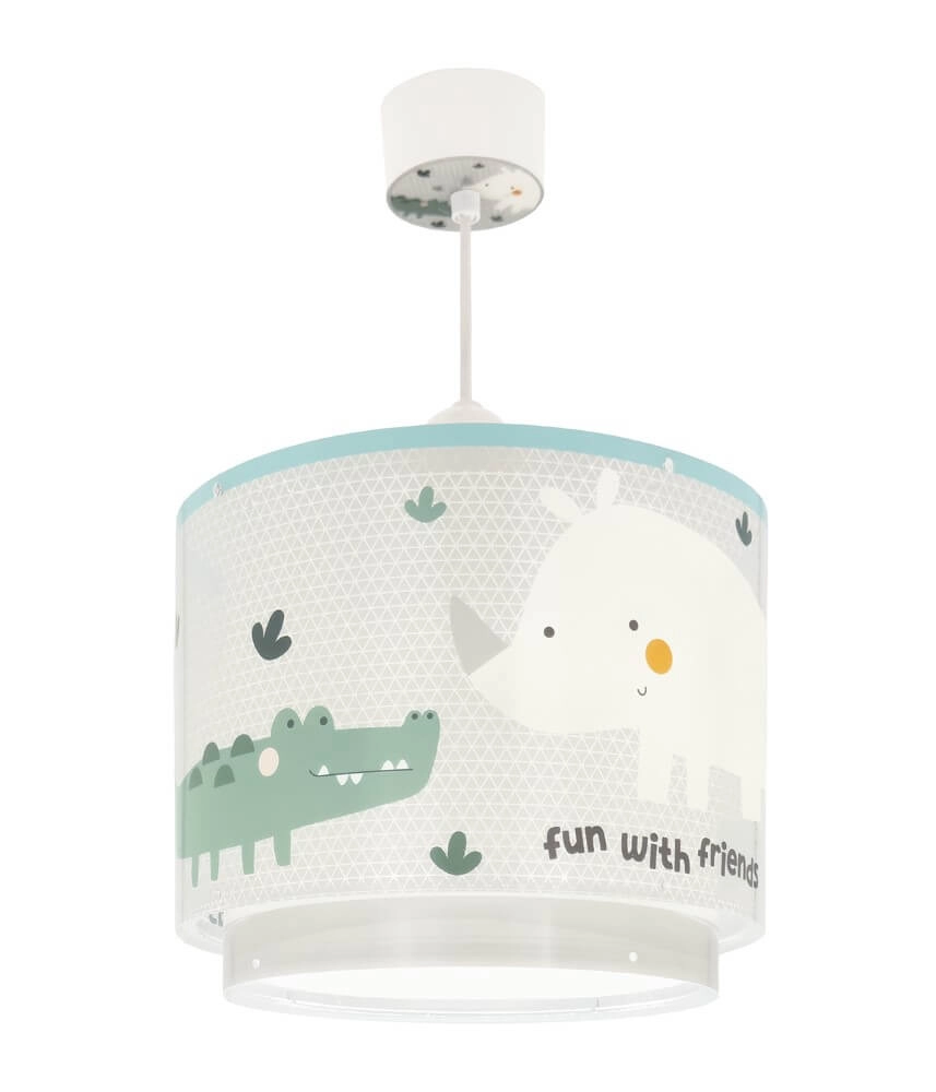 Children's room pendant lamp Rhino & Croco Ø 26cm