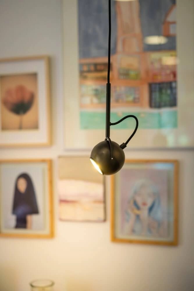 Black pendant lamp The Eye 250cm ETH 8720195304531
