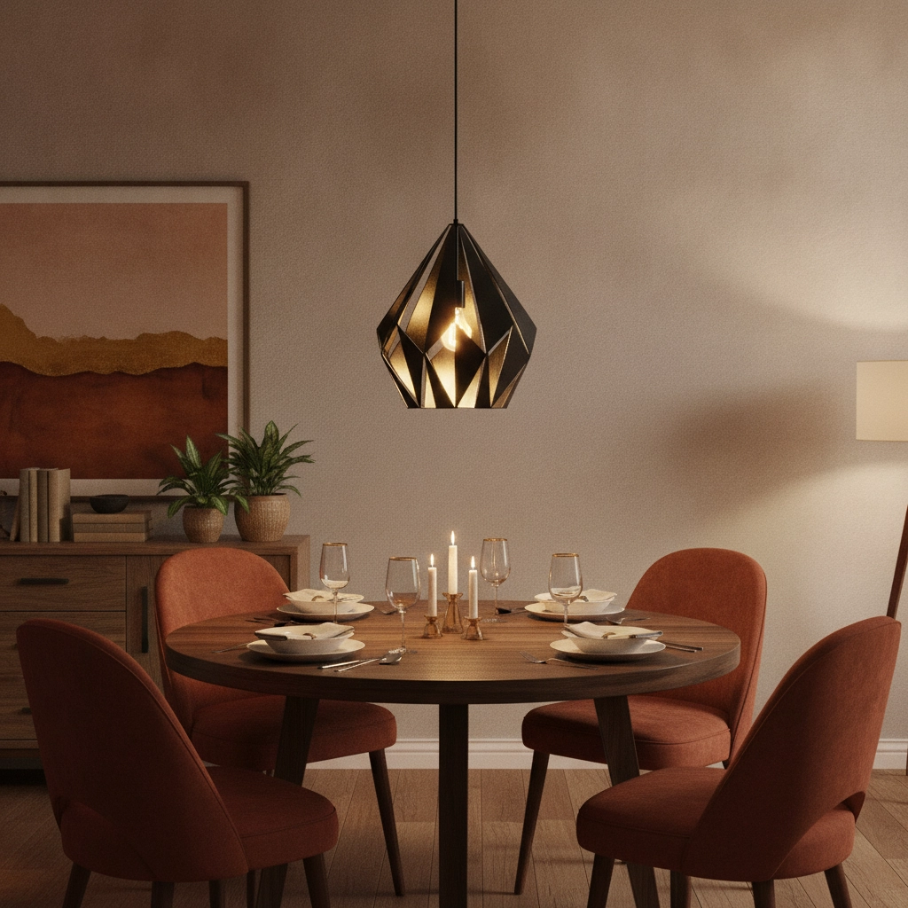 Pendant lamp Carlton 1 38cm black