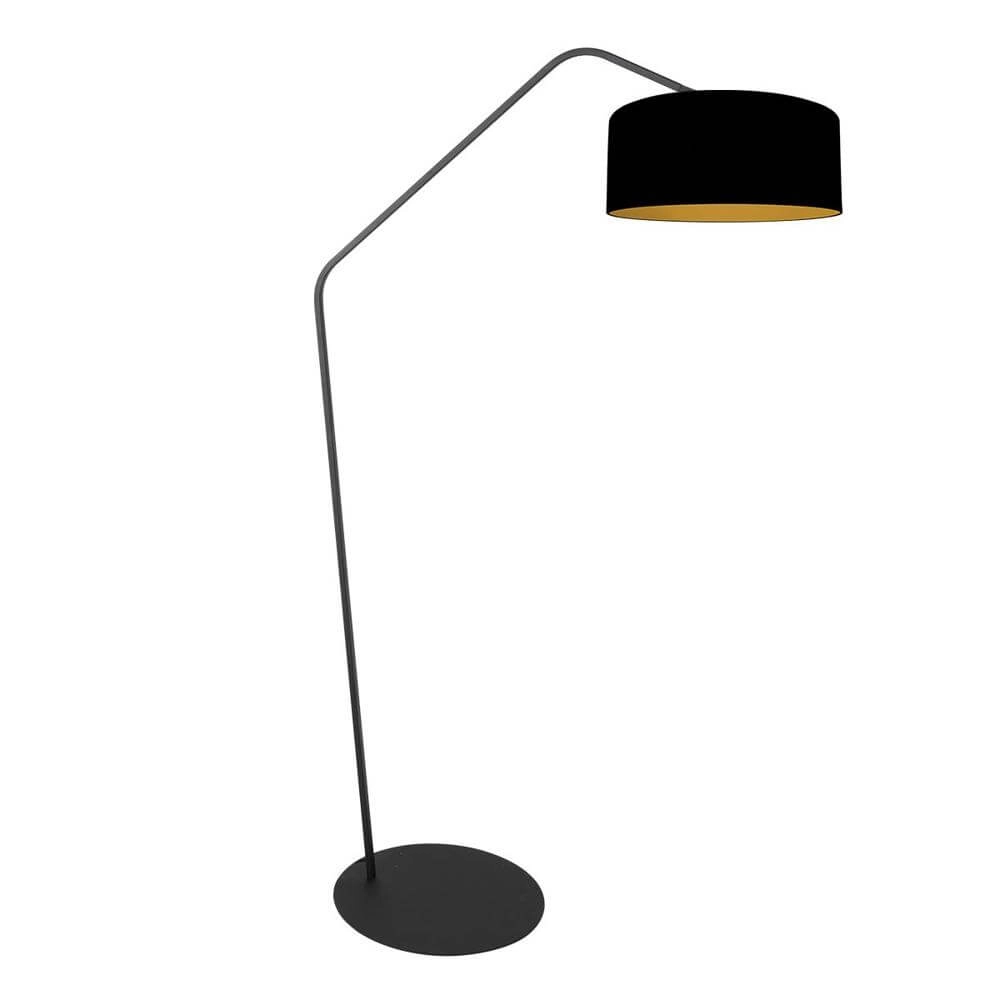 Floor lamp Zig-Zag black with gold inside Ø 50cm
