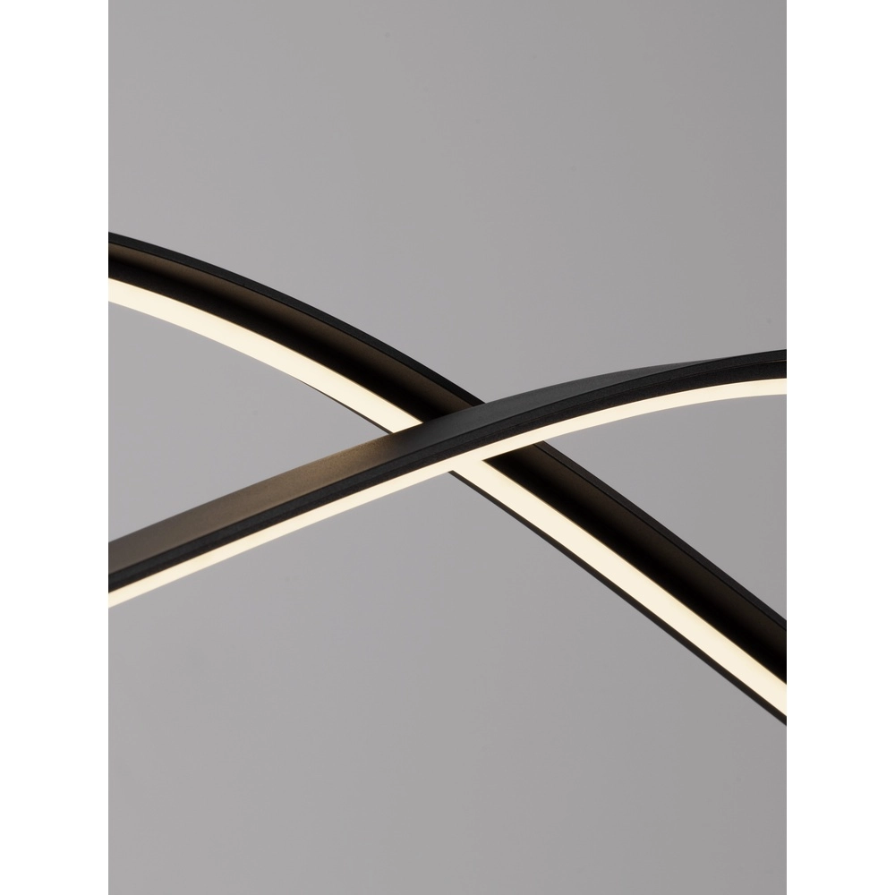 Pendant lamp Brio with curl black Lyora 5212017479846