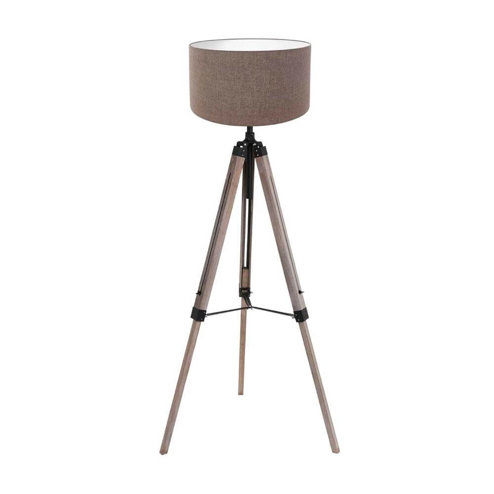 Tripod floor lamp Triek with grey hood