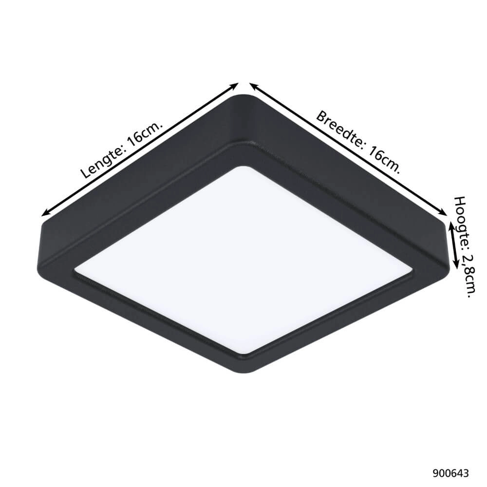 Bathroom lamp Fueva 5 IP44 - Black - 16cm Eglo 9008606245260