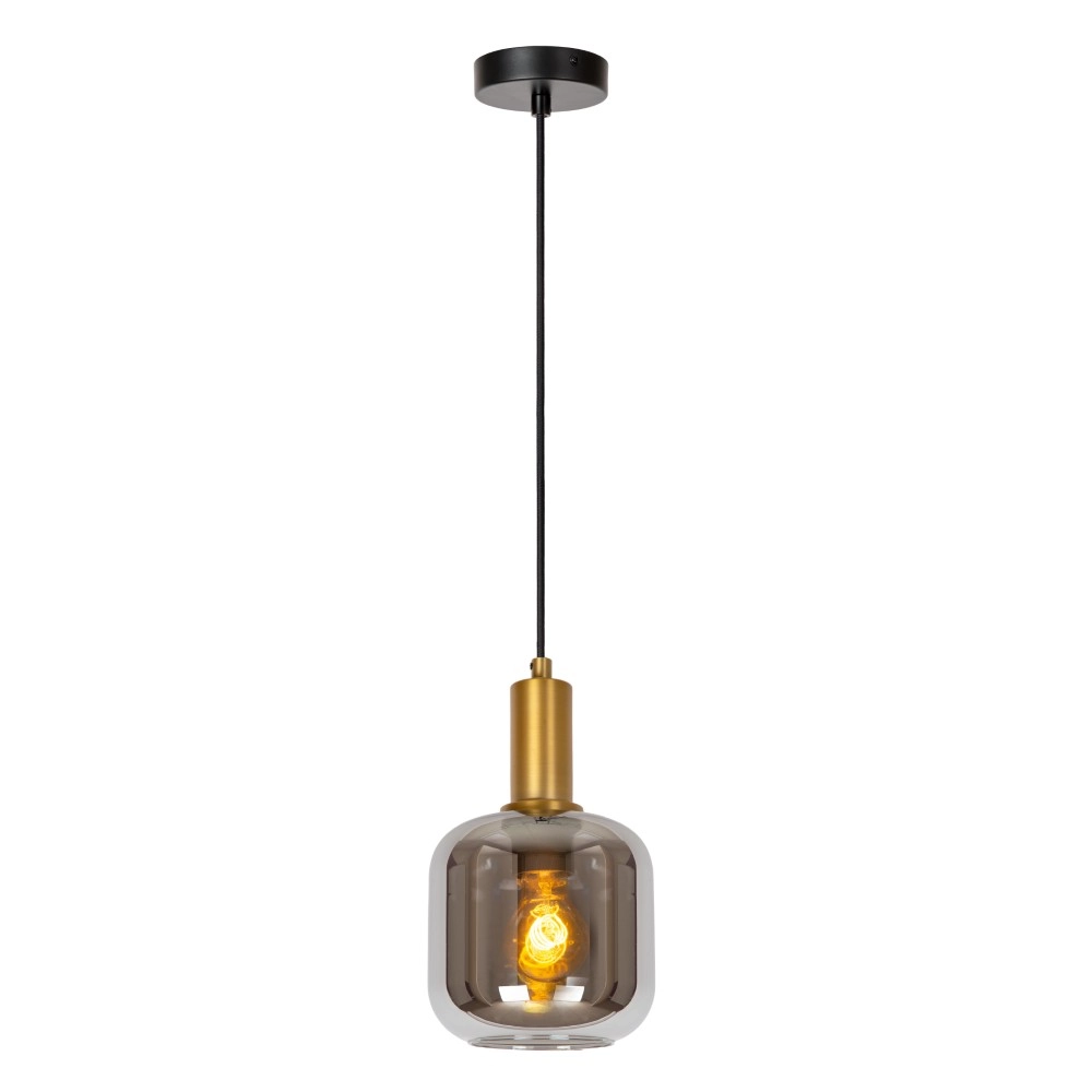 Pendant lamp Joanet Ø 16cm gold with smoke glass
