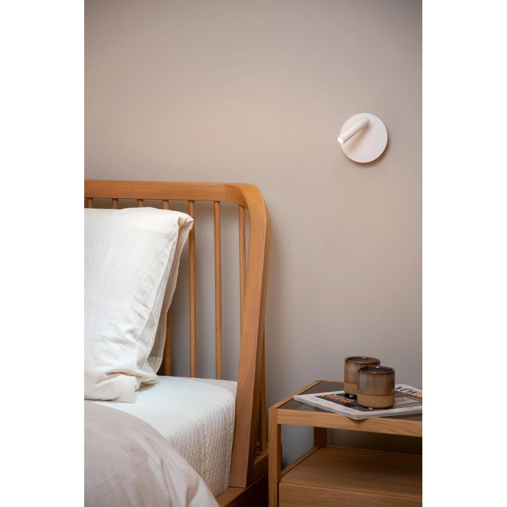 Magnetic wall light Jolijn Rechargeable White Bedside Lamp Lucide 5411212772367