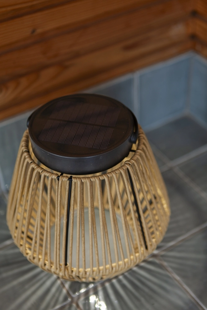 Solar table lamp Coppa rattan effect Lutec 6939412089560