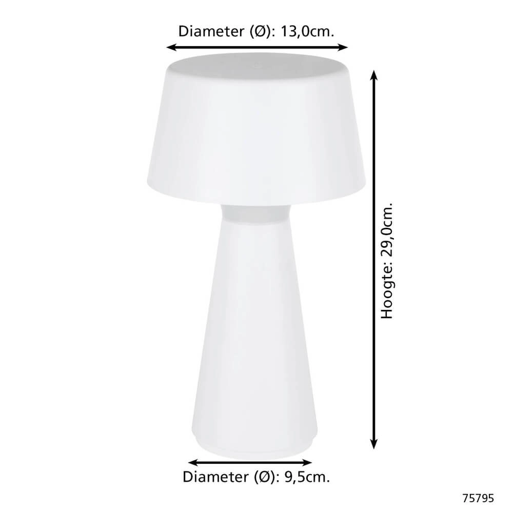 Rechargeable table lamp Scorrano white Eglo 9002759757953