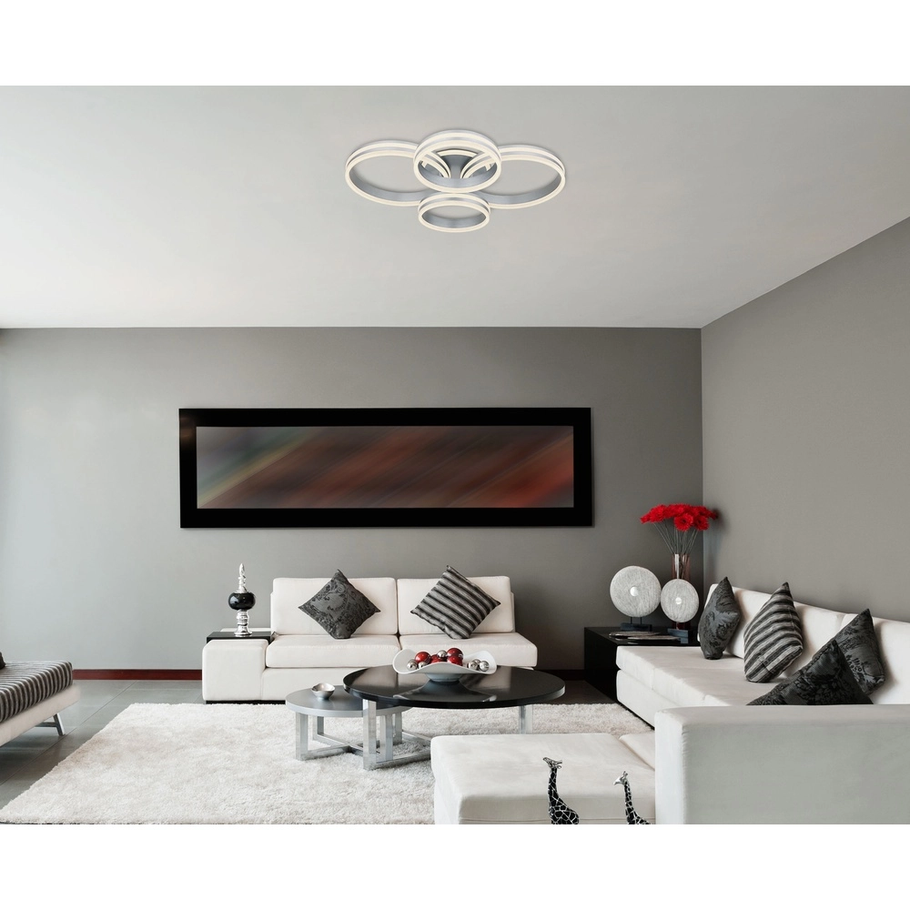Ceiling lamp Rubio Grey 4 rings Globo 9007371419913
