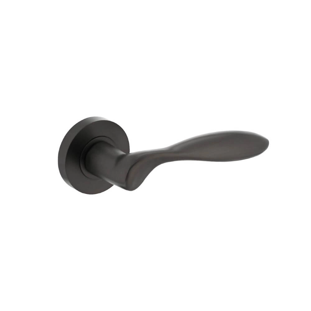 Shaped door handle George round anthracite