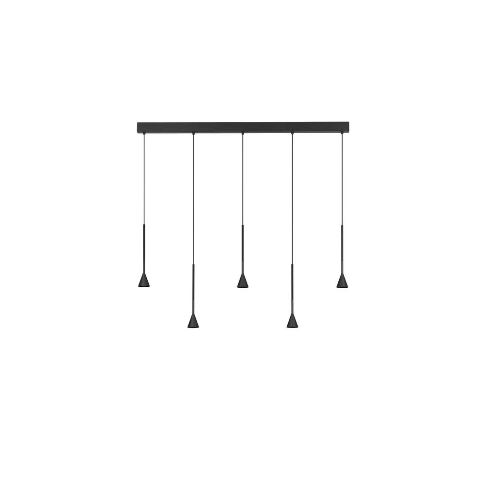 Pendant lamp Net Straight 5-light black Lyora 5212017445315