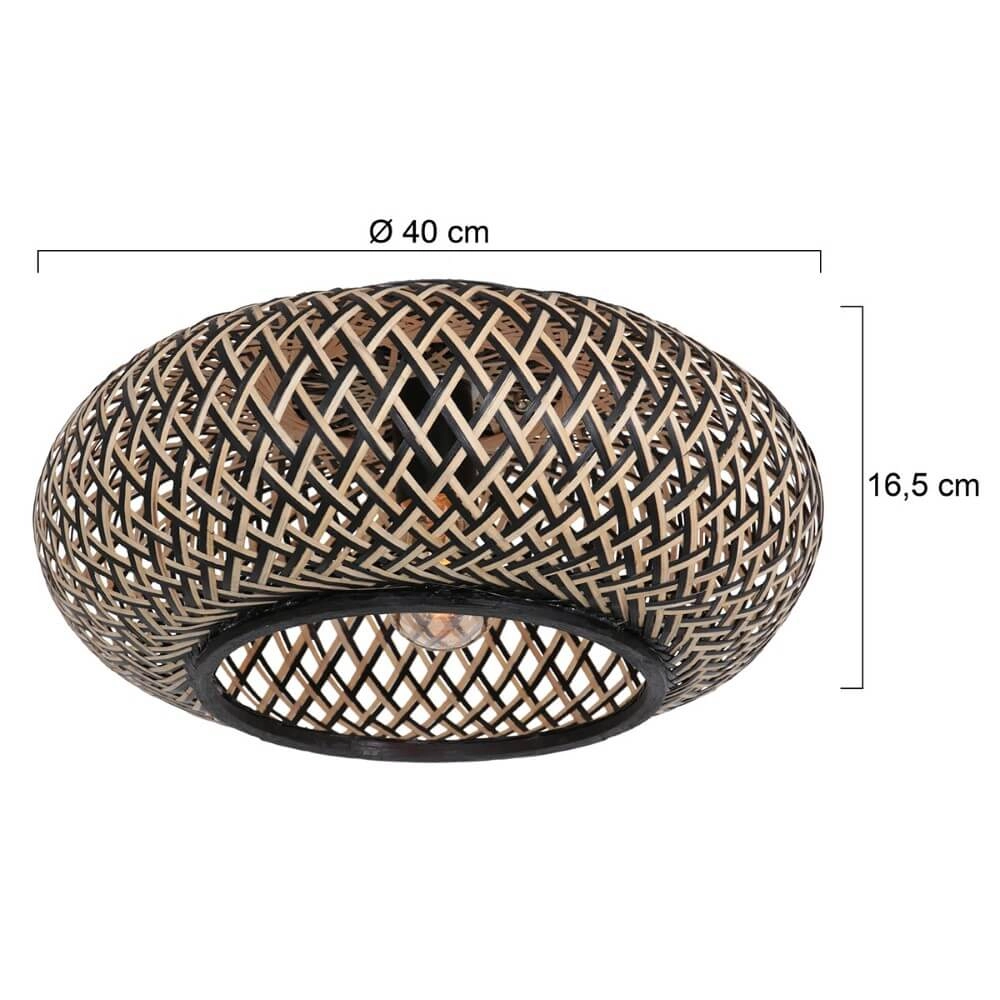 Black bamboo ceiling lamp Maze Ø 40cm Steinhauer 8712746147223
