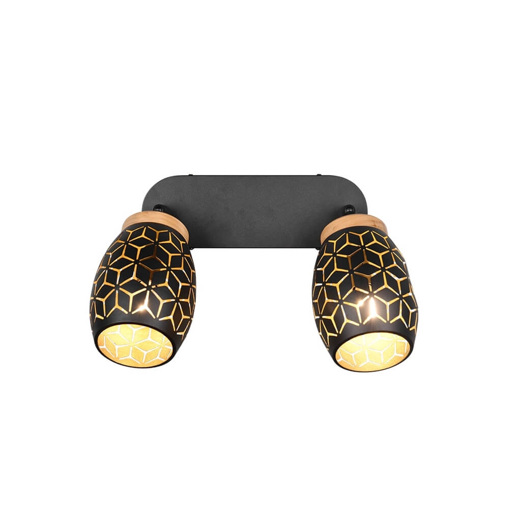 2-light surface-mounted spotlight Bidar black Trio 4017807640670