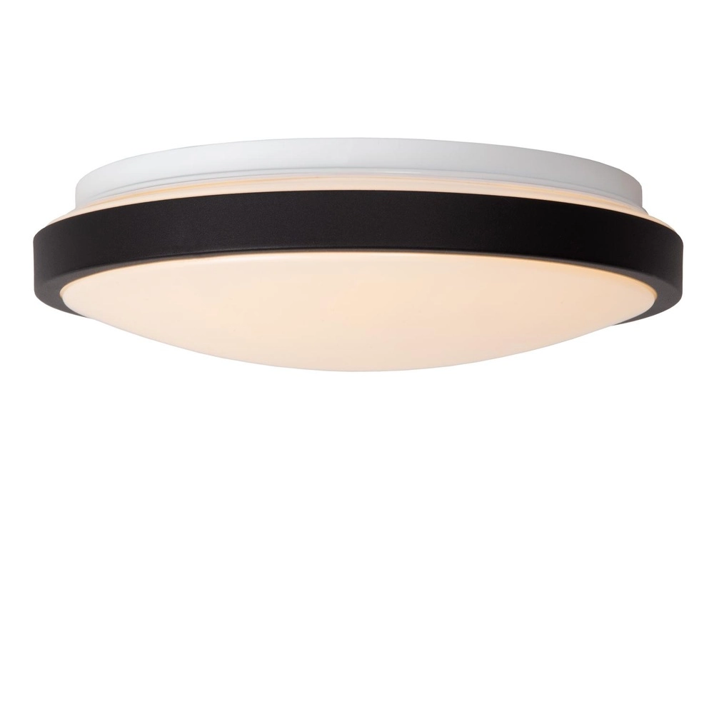 Black ceiling light Dasher Ø 29.3cm IP44 for bathroom Lucide 5411212792075