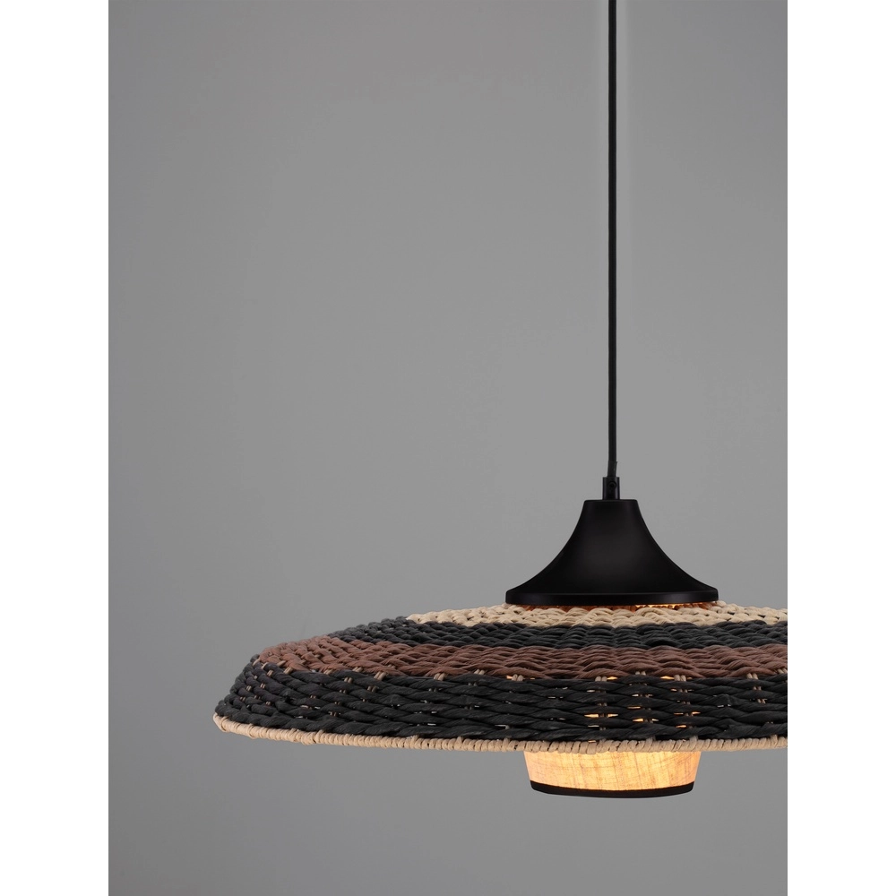 Pendant lamp Capa black with rattan Lyora 5212017452917