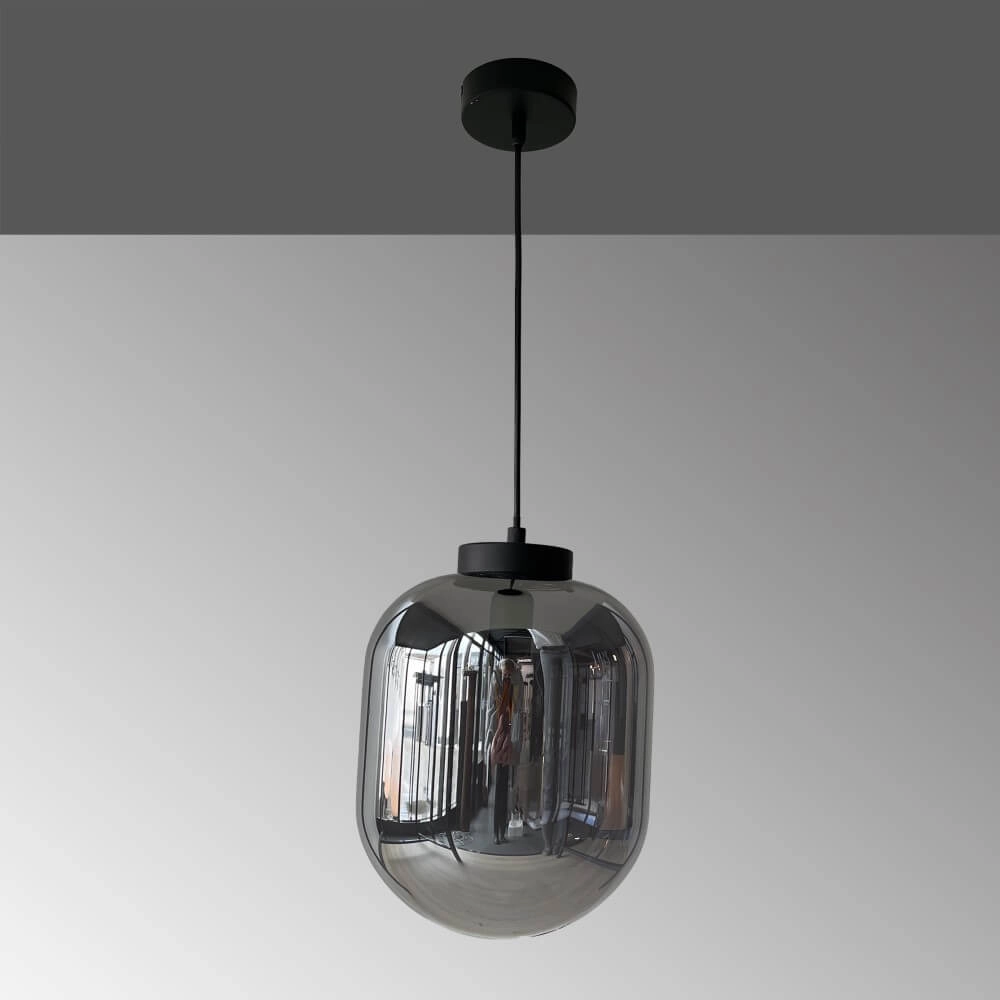 Smoke glass hanging lamp Regi Ø 24cm Fischer & Honsel 4003694607100