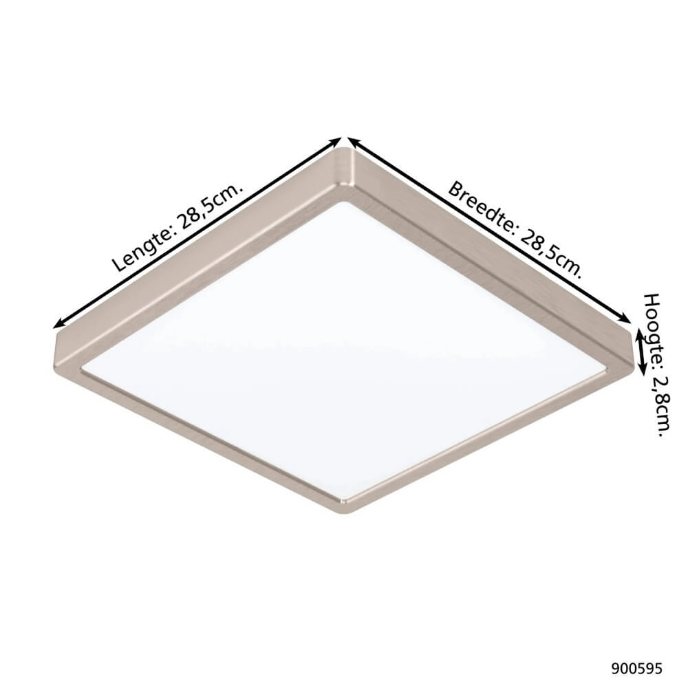 Stainless steel ceiling lamp Fueva 5 28.5 by 28.5cm Eglo 9008606244942
