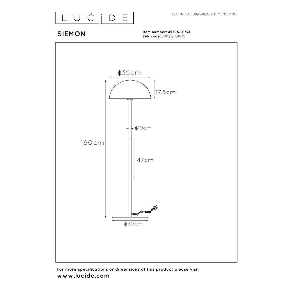 Design floor lamp Siemon Green Lucide 5411212451675