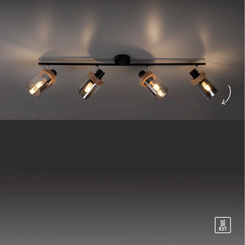 Ceiling lamp Pasqual 4-light black Just Light 4043689986124