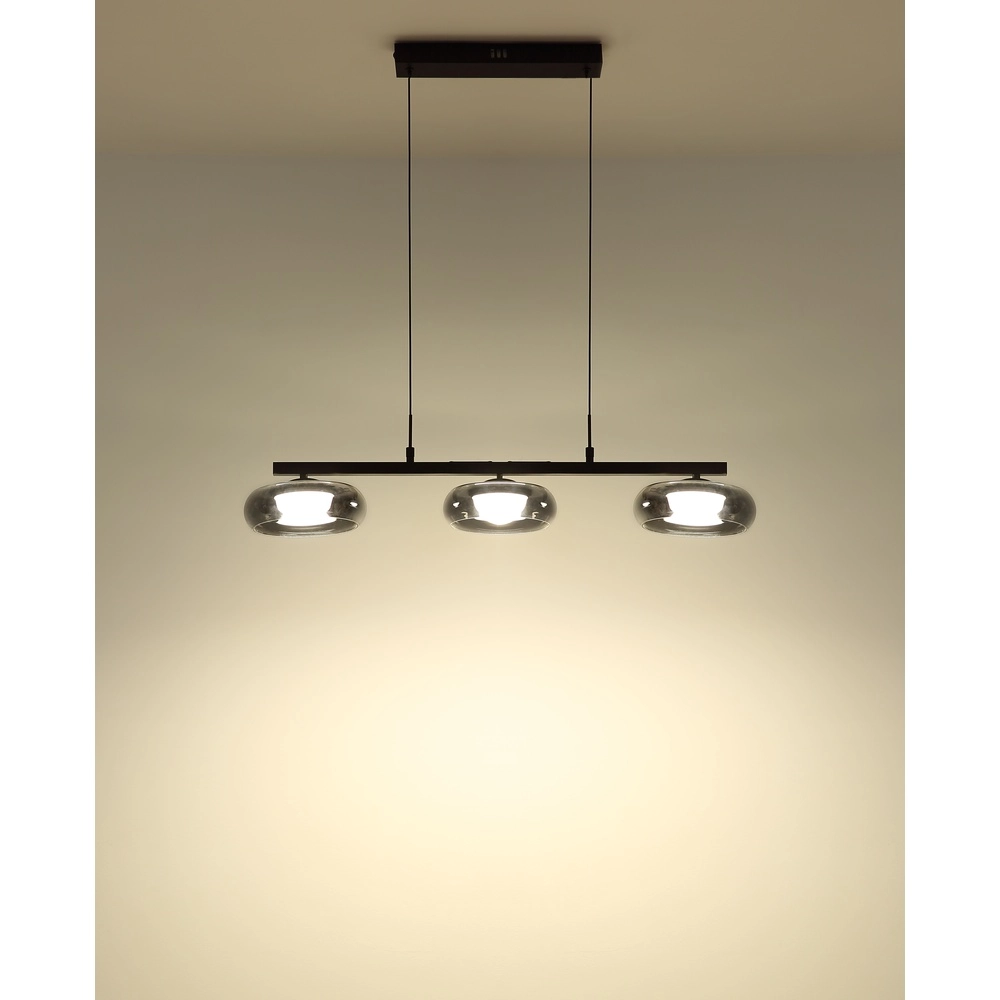 Design pendant lamp Carlene 3-light black Globo 9007371566181