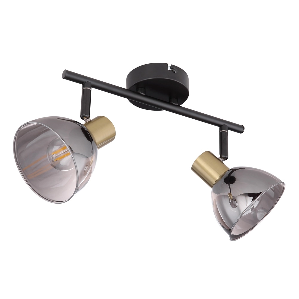 Design ceiling lamp Jay 2-light black with smoke Globo 9007371396399