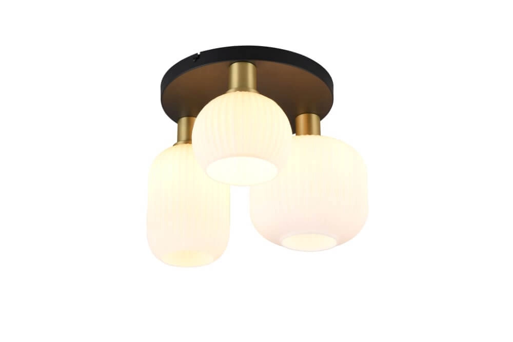 Trendy ceiling lamp Diva with white glass Trio 4017807614541