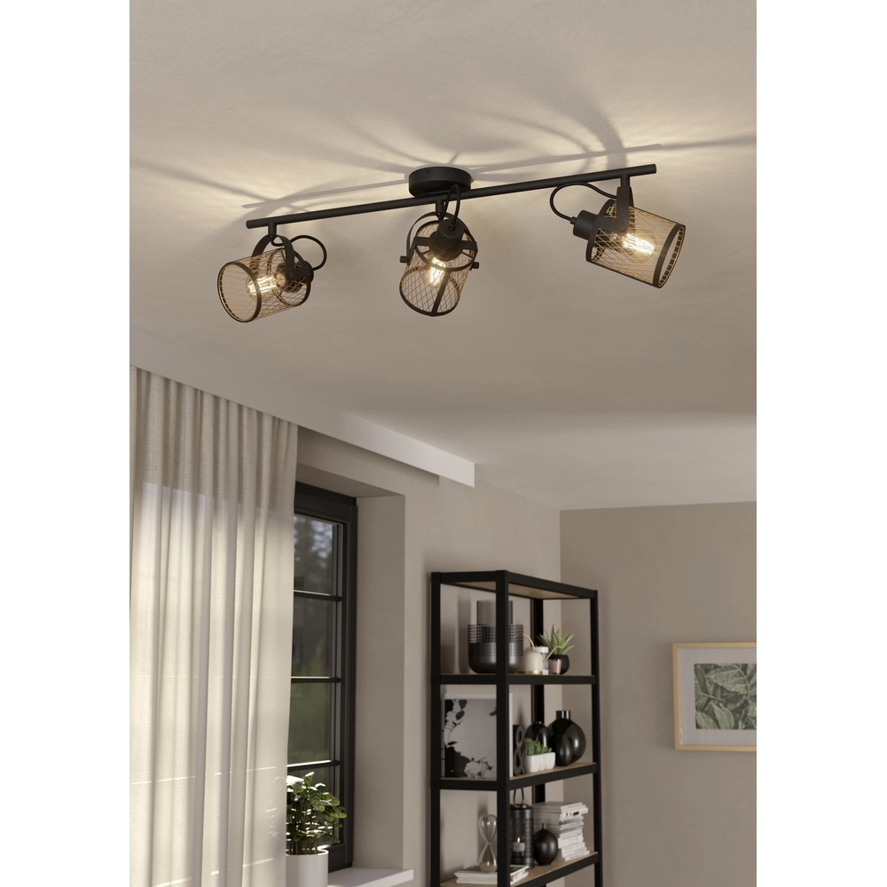 3-light ceiling lamp Dellow black with gold Eglo 9002759435332