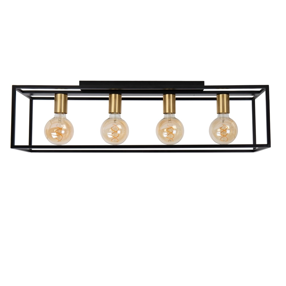 Ceiling lamp Ruben black 80cm rectangle