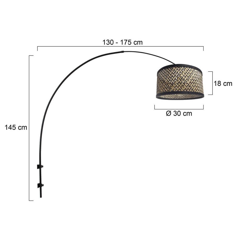 Wall lamp Sparkled Light black with bamboo Steinhauer 8712746171761
