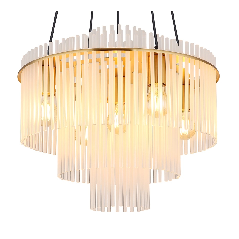 Pendant lamp Ø 50cm Gorley Gold with white glass sticks Globo 9007371512133