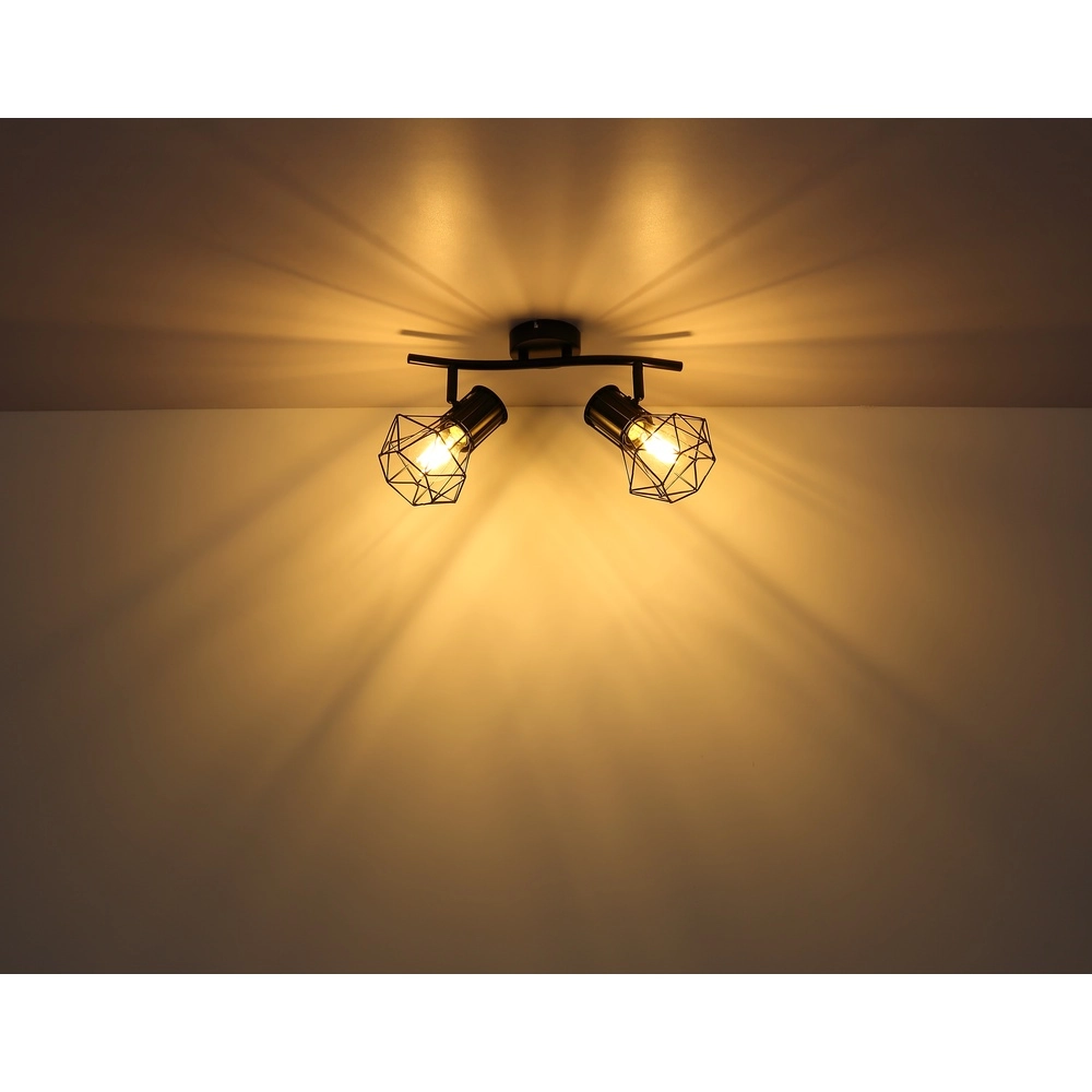Ceiling lamp Priska 2-light black Globo 9007371400171