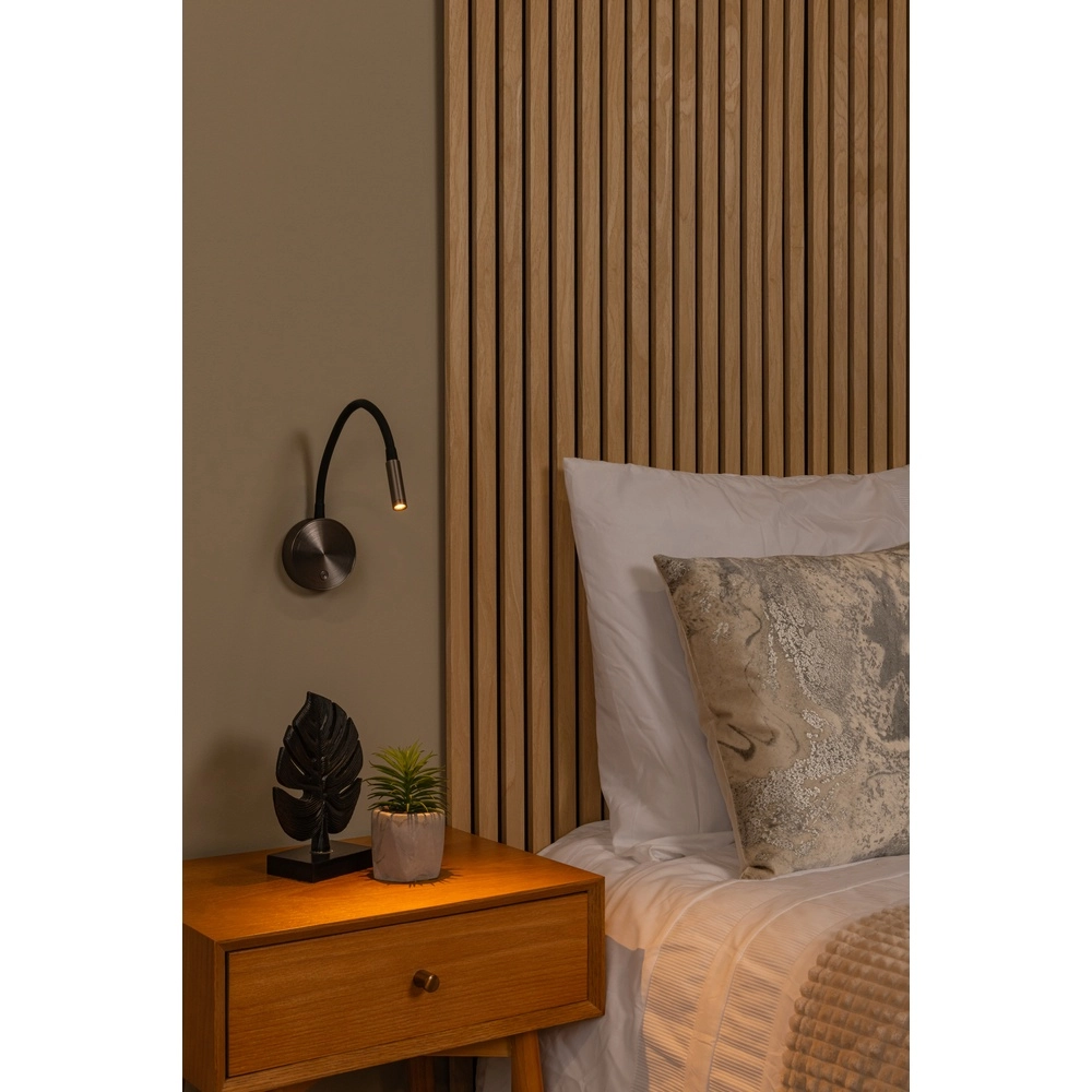 Bedside lamp Asja dimmable brushed metal Premium by Lucide 5411212421197