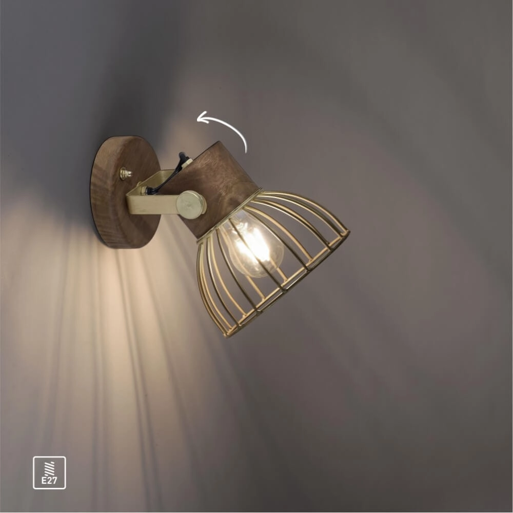 Wall lamp Alami Brown brass Just Light 4043689976217