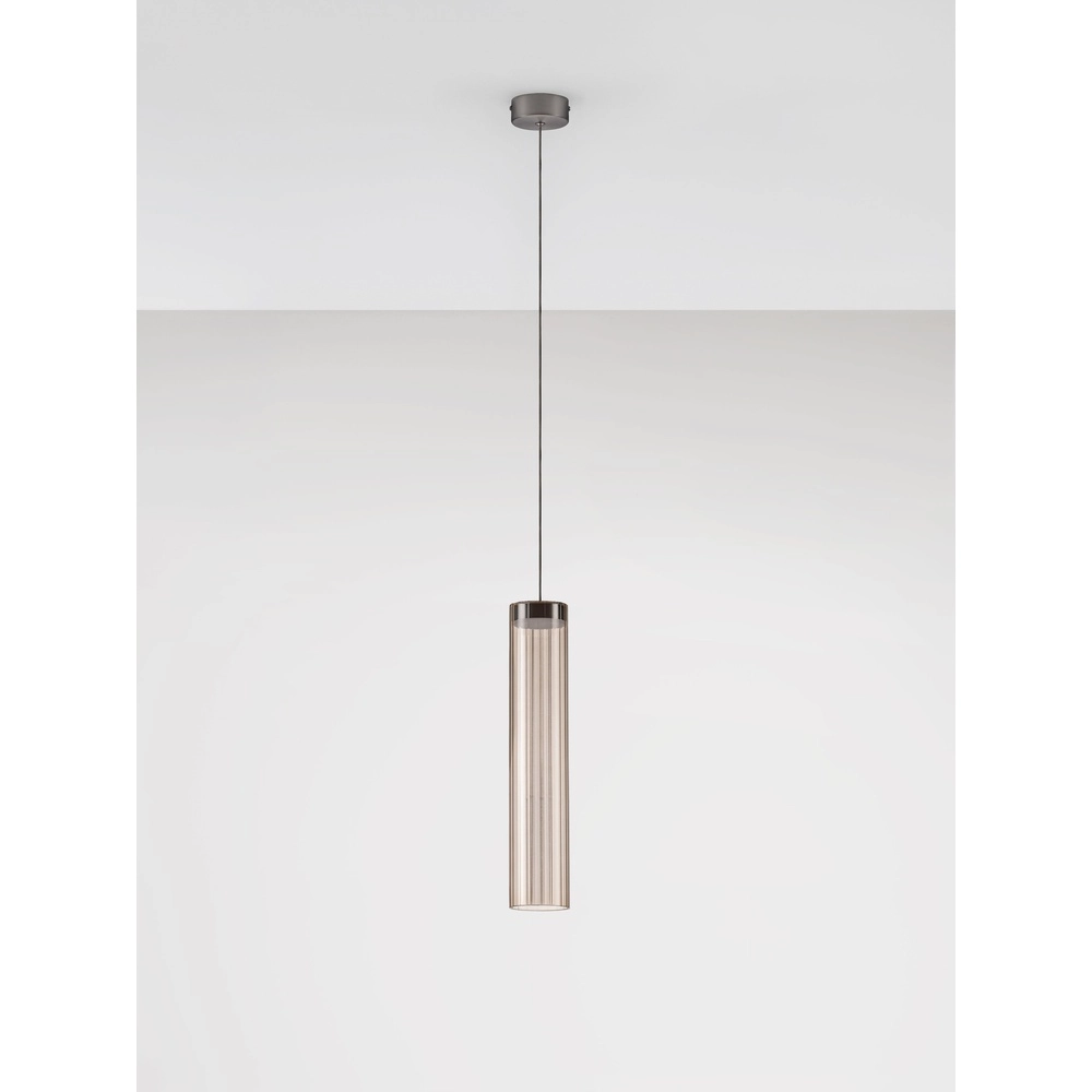 Design pendant lamp Brielle anthracite with mocha glass Lyora 5212017495419