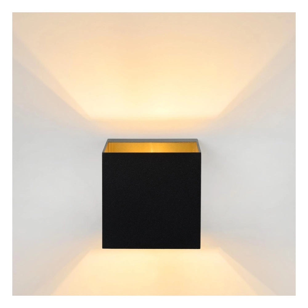 Design wall spot Devi Square Black Lucide 5411212092274