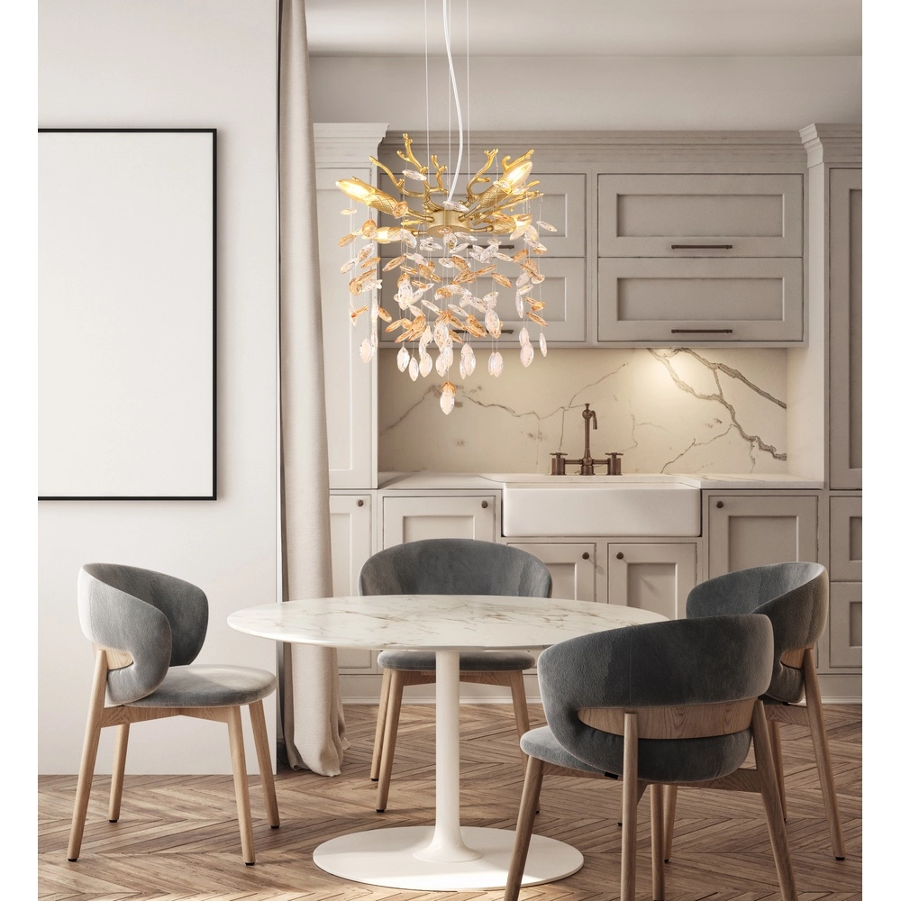Pendant lamp Queena gold Ø 40cm Globo 9007371525676