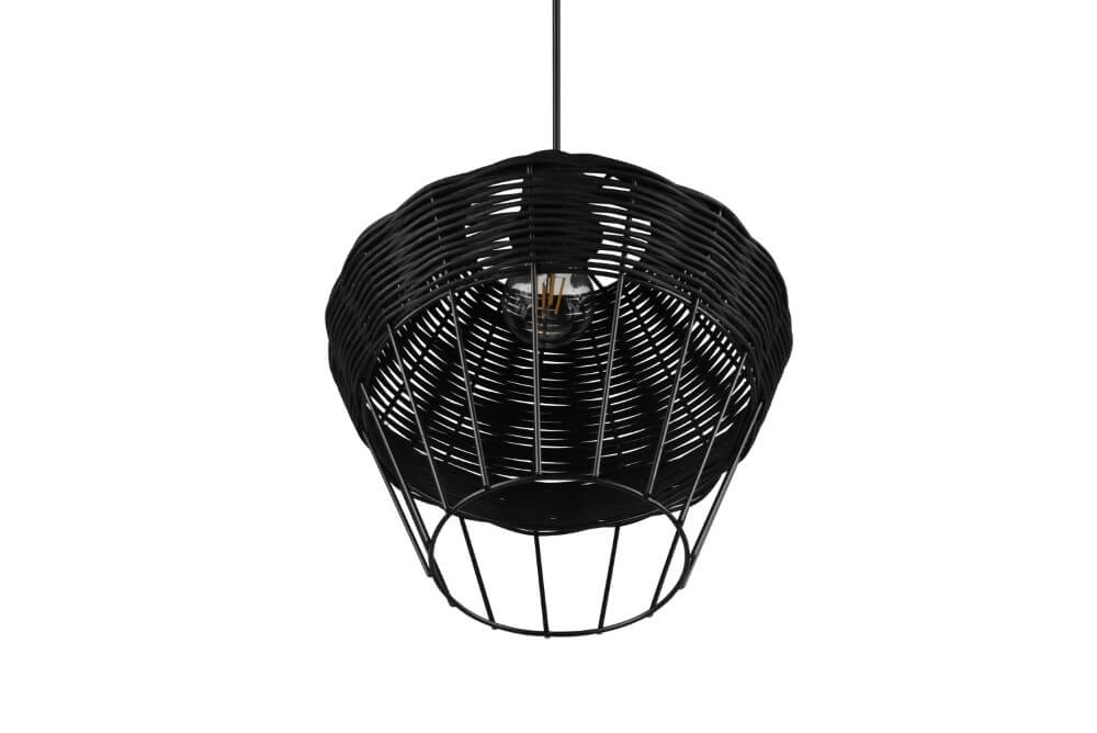 Pendant lamp Borka black rattan Trio 4017807556803